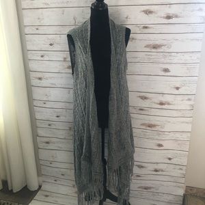 High low vest with fringe detail